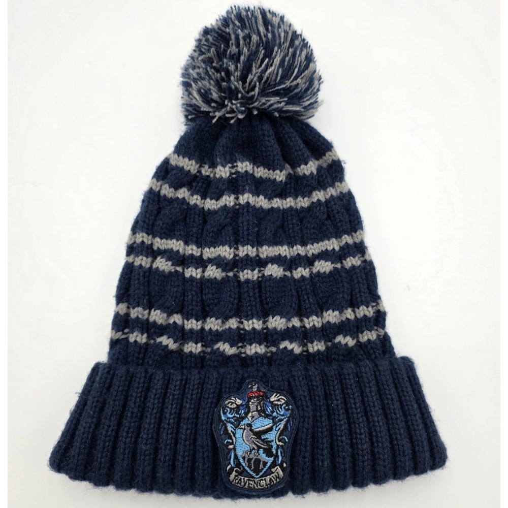 Harry Potter Ravenclaw Beanie Hat Pom Pom Blue Wizarding World Knit Cap Adult